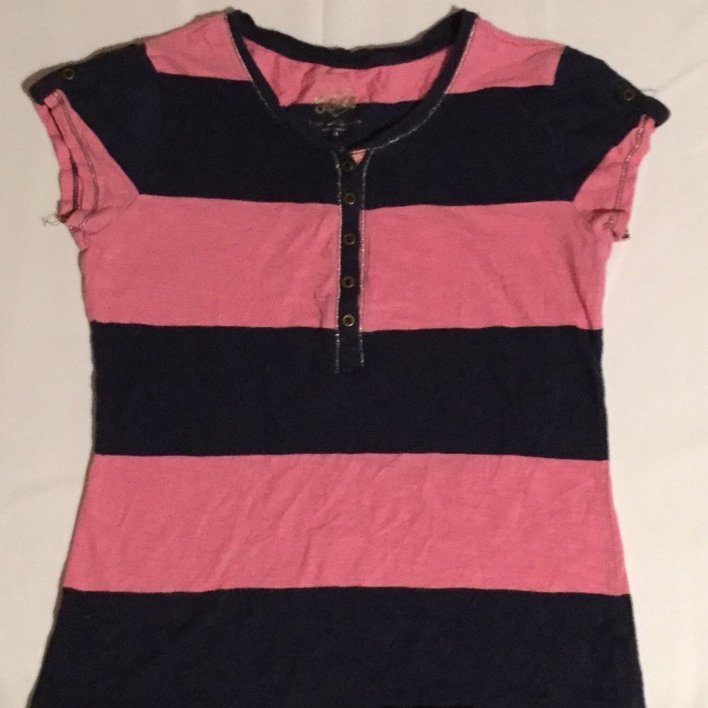 Justice Girls T-shirt Pink And Navy Blue